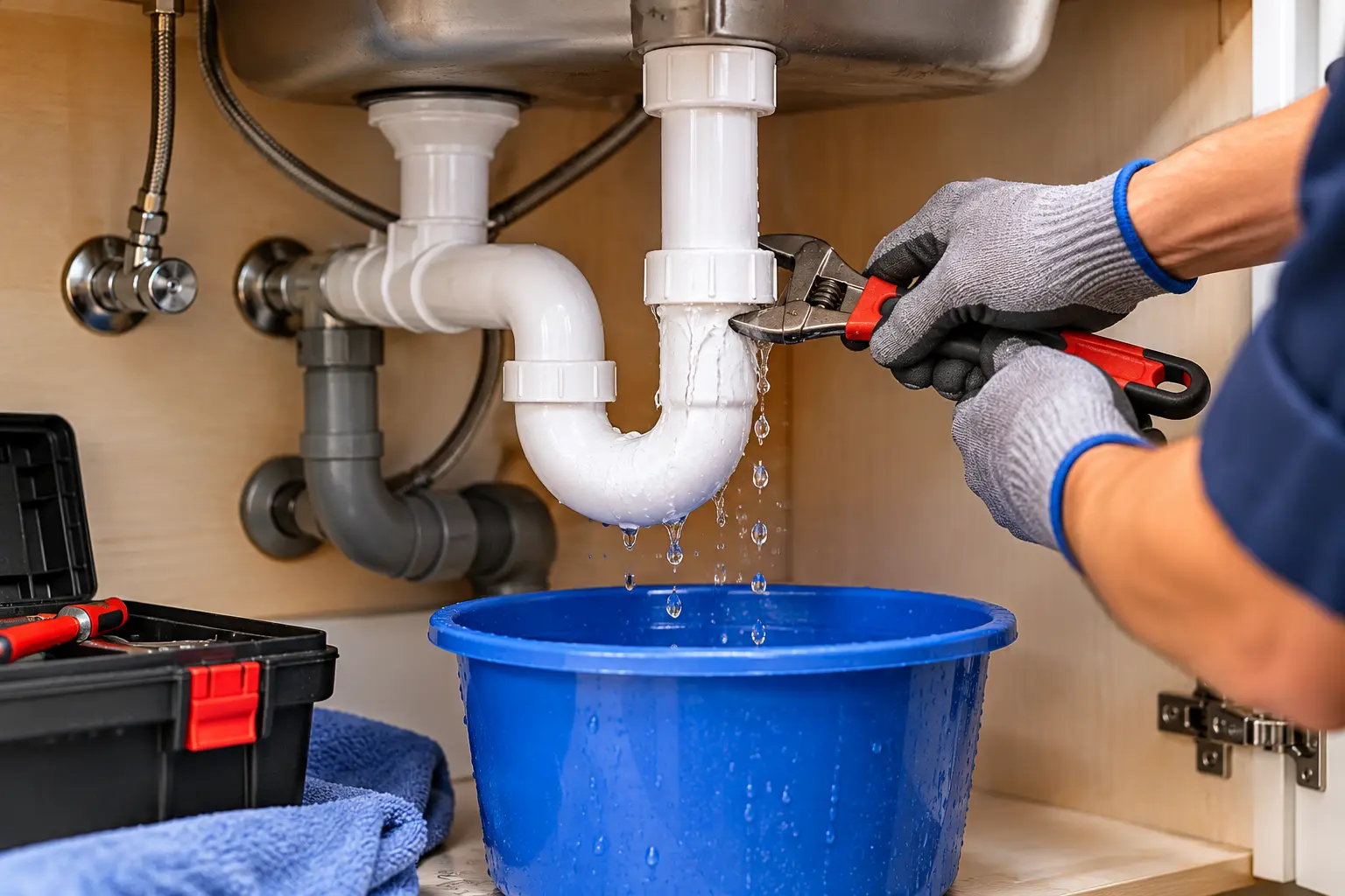 Under sink plumbing leak repair in Kuala Lumpur by FixLeak.my